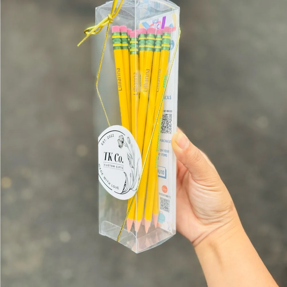 Personalized pencils. Pack of 10. Mix and match colors